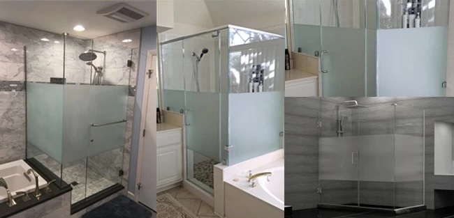 Acid etched glass shower door price