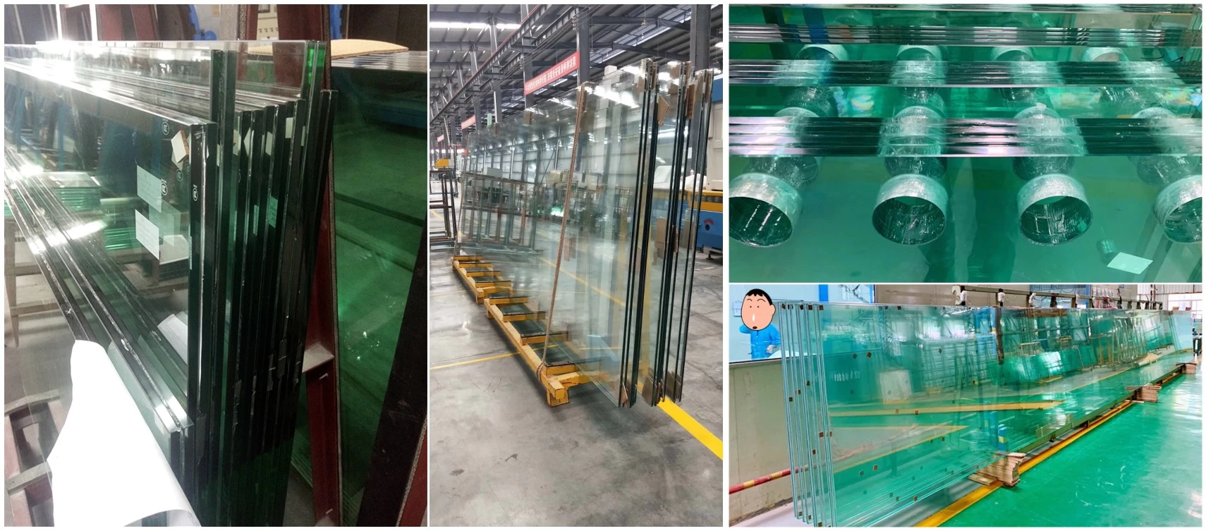 Facade tempered laminated glass for store