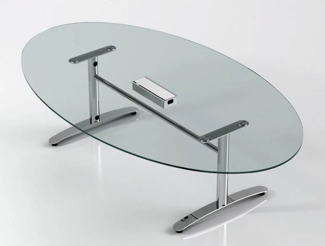 Tempered glass E-oval shape table top