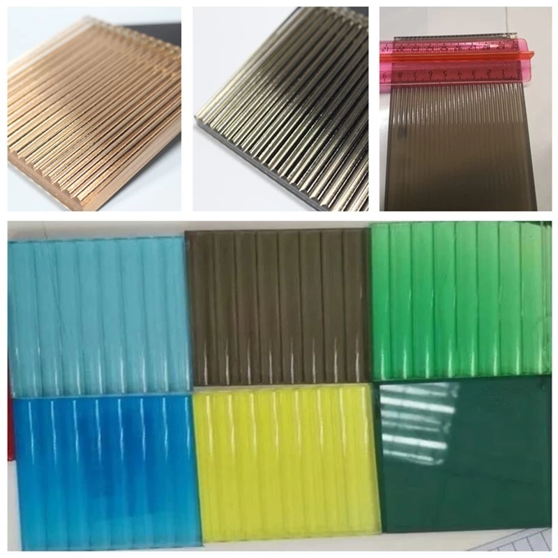 colored pvb fluted reeded ribbed laminated glass