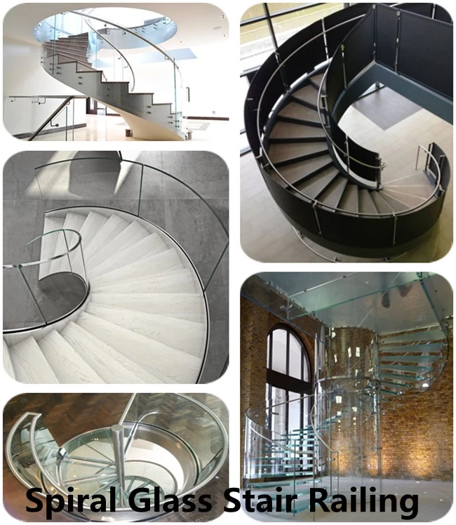 spiral stair curved safety laminated glass price