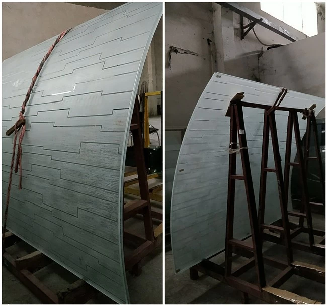 low iron painted curved laminated glass