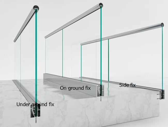 U channel glass railing fix way