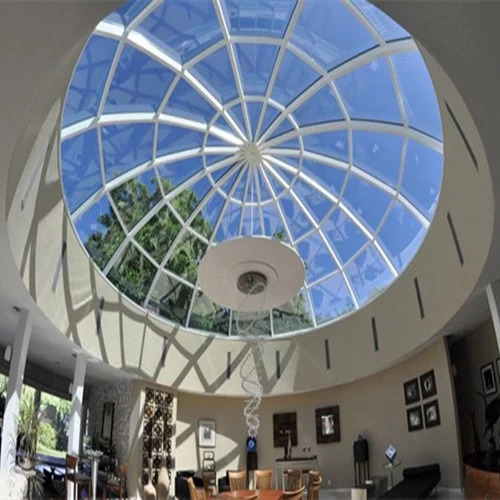 China 8+8mm safety flat and curved tempered laminated glass skylight suppliers