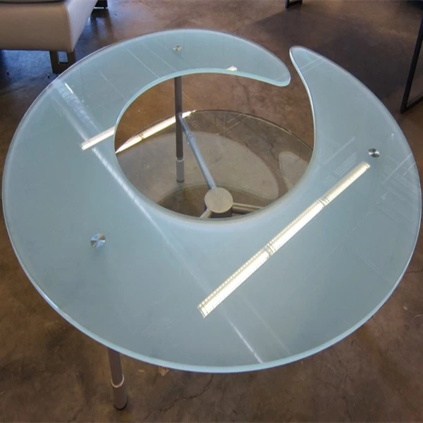 China best quality acid etched tempered safety glass table tops supplier