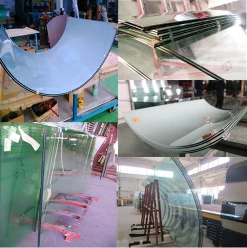Custom 66.4 clear curved bent tempered laminated glass 13.52mm manufacturers