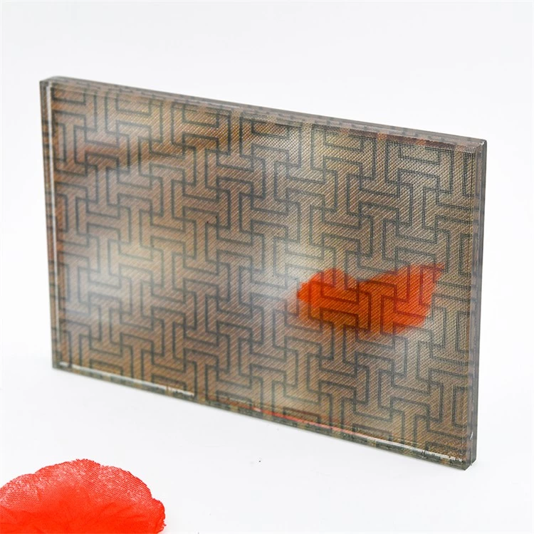 Decorative Wall Art Laminated Textured Glass With Fabric For Partition Wall