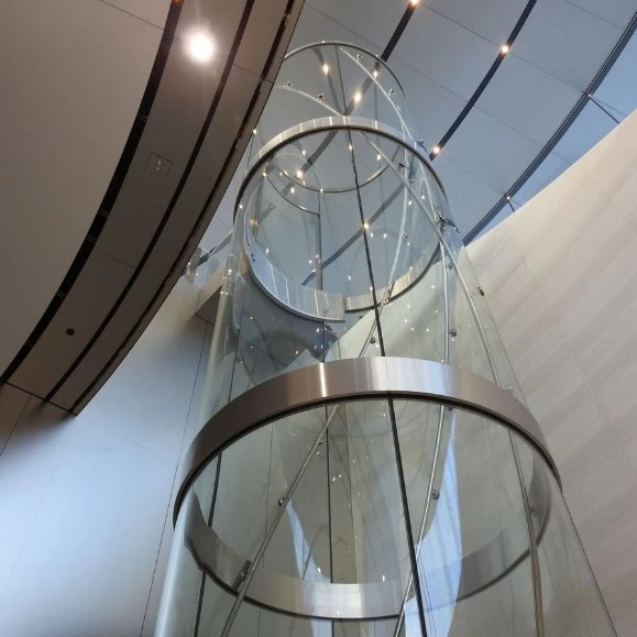 Good price 10mm super clear curve tempered glass elevator lifts wholesale