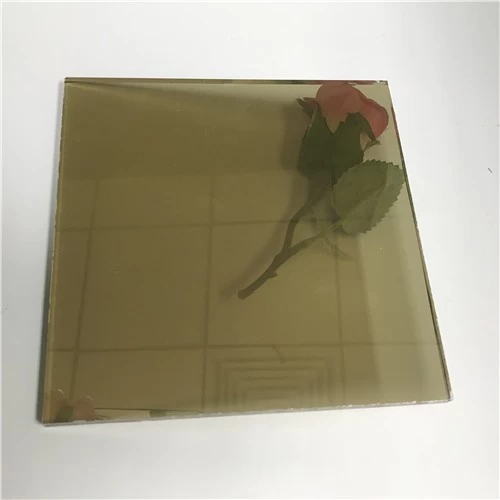 Import 4mm decorative golden color tinted reflective float glass from China supplier