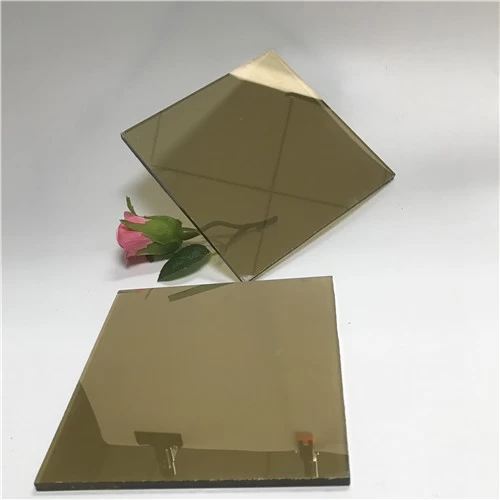 Import 4mm decorative golden color tinted reflective float glass from China supplier