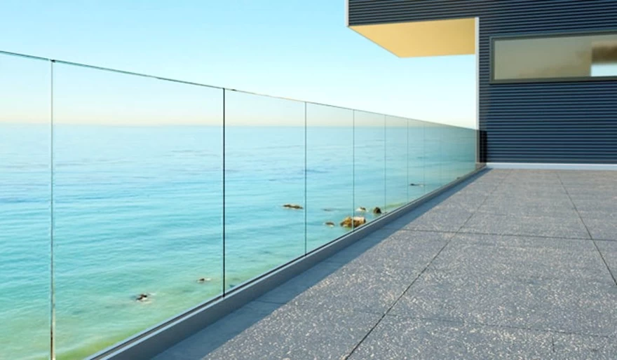 10mm clear tempered glass balcony