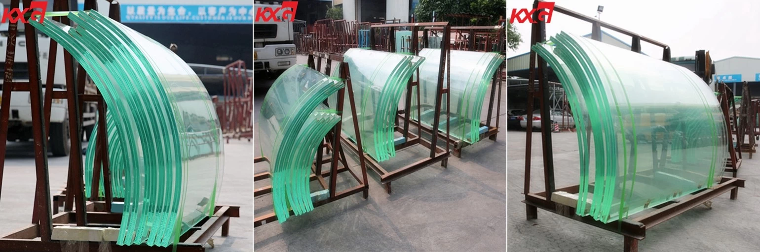 21.52 low iron curved tempered laminated glass
