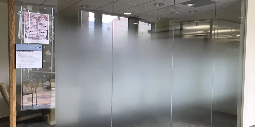 gradient frosted glass office partition