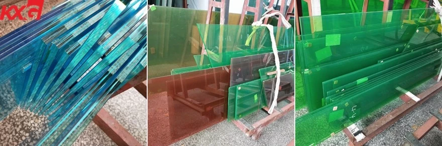 blue green color PVB film toughened laminated glass