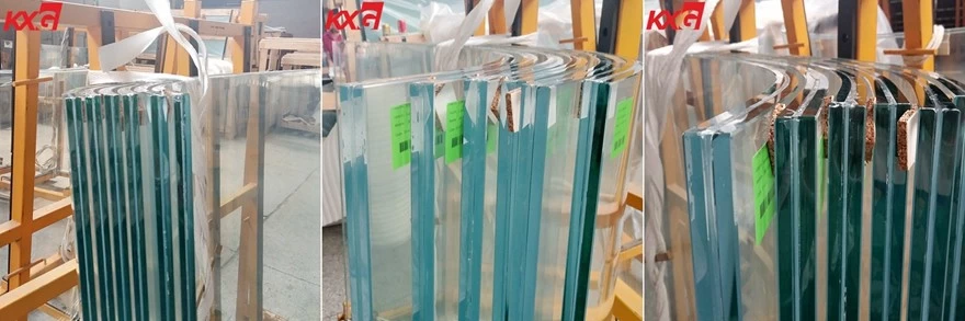 21.52mm extra clear curved tempered laminated glass