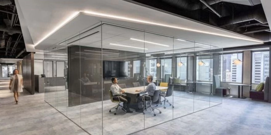 frameless glass partition office partition