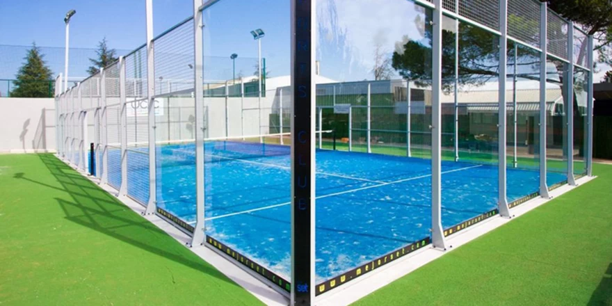 Tennis Courts With Countersunk Holes tempered glass