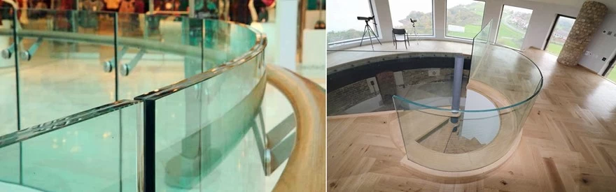21.52mm extra clear curved tempered glass balustrade