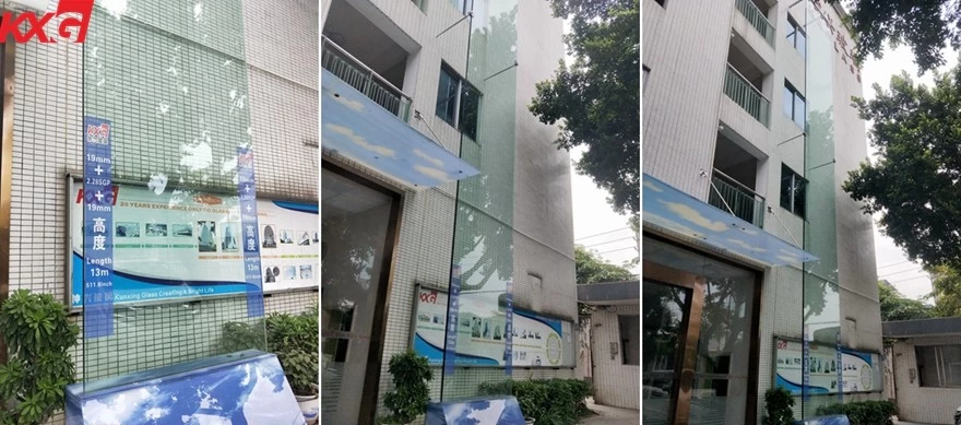 KXG strong safety 19+2.28mm+19mm SGP tempered laminated glass