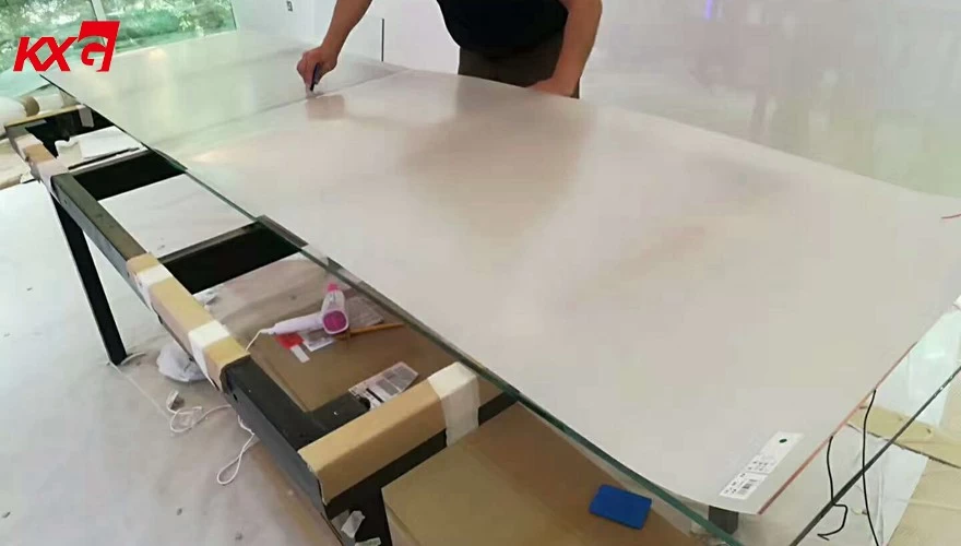 Adhesive PDLC smart film for smart glass