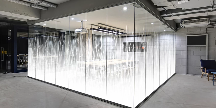 silkscreen printing decorated glass partition office partition