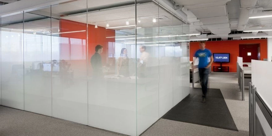 frosted glass office partition