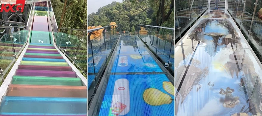 KXG multicolor PVB film toughened laminated glass bridge