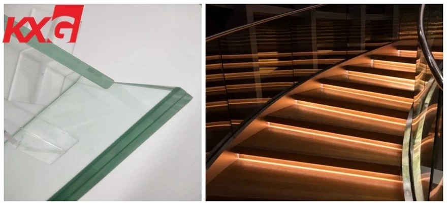  663 annealed tempered clear laminated glass staircase