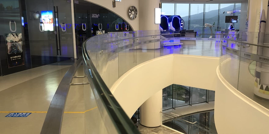 curved laminated balustrade glass stair railing glass