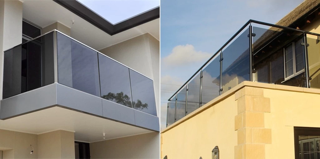 8mm dark gray tinted tempered glass balcony 