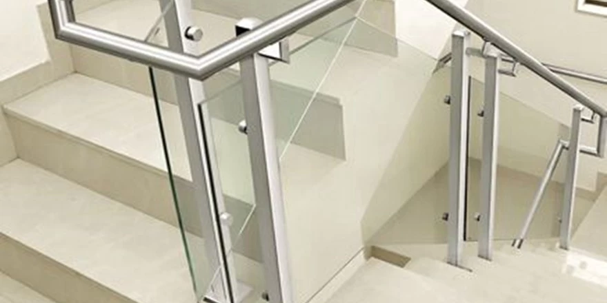 metal material to match the glass handrail