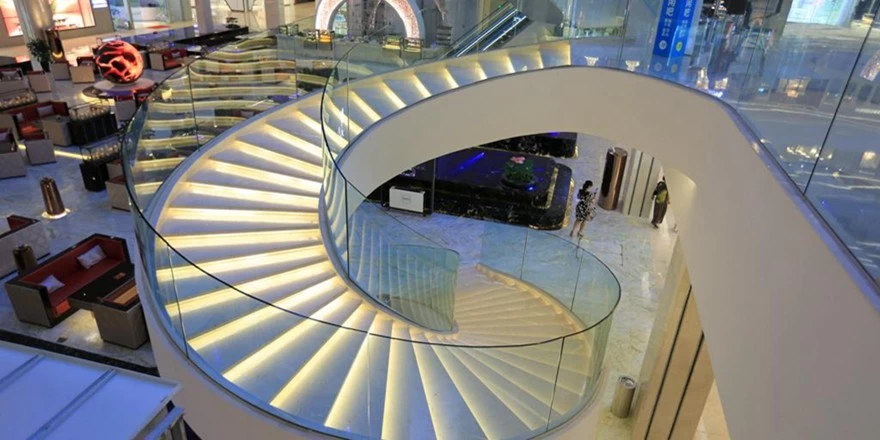 curved tempered glass stair railing glass balustrade glass