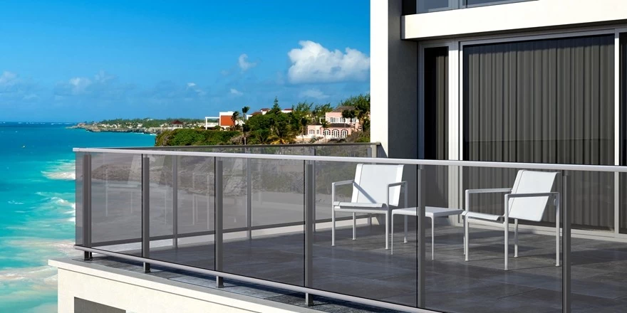 glass handrail balcony and stair railing handrail