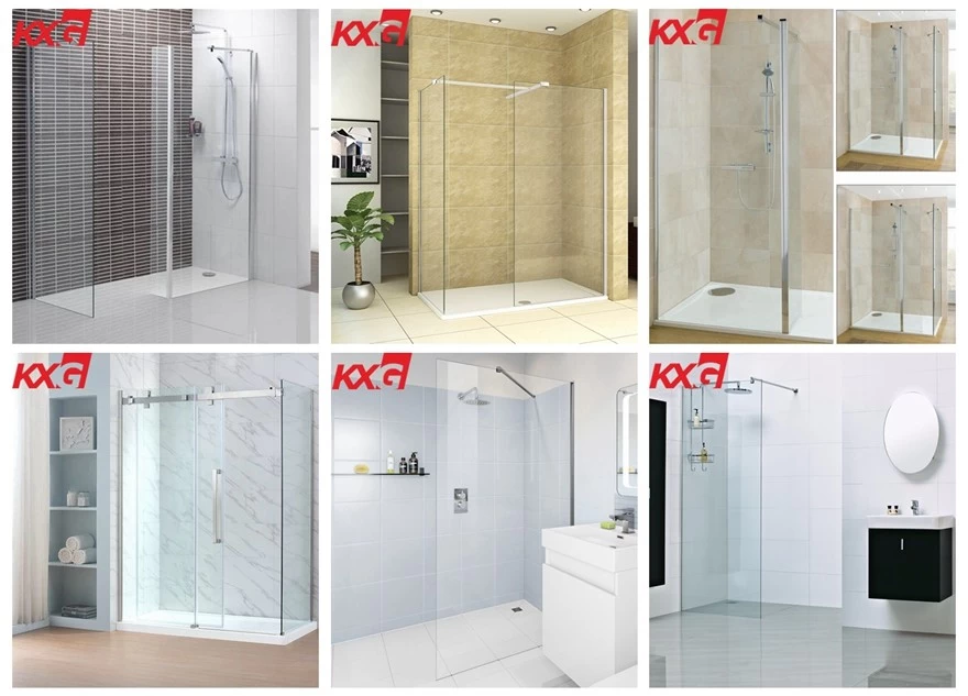 Factory price 12 mm flat and curved tempered glass for shower room door and bathroom with enclosure 03
