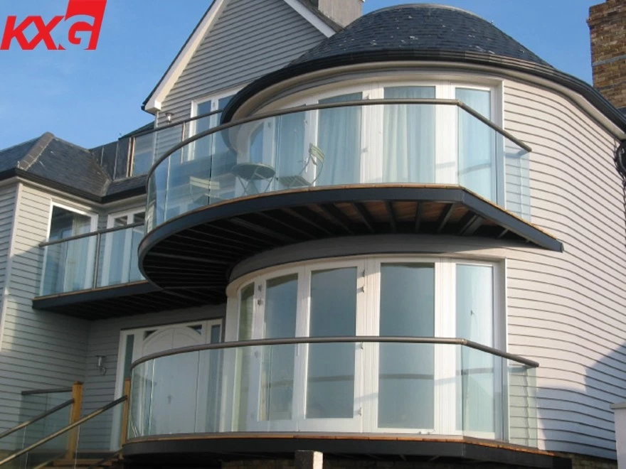 Curved glass balcony