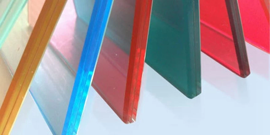 color pvb film decorated safety laminated glass wall window