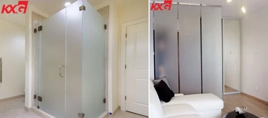 frosted glass shower door