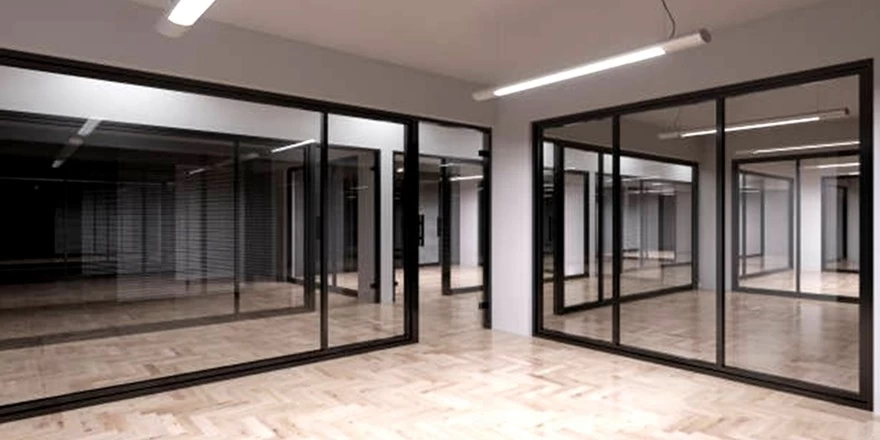 transmission clear glass office partition