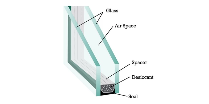 insulated glass aluminum air spacer soundproof glass