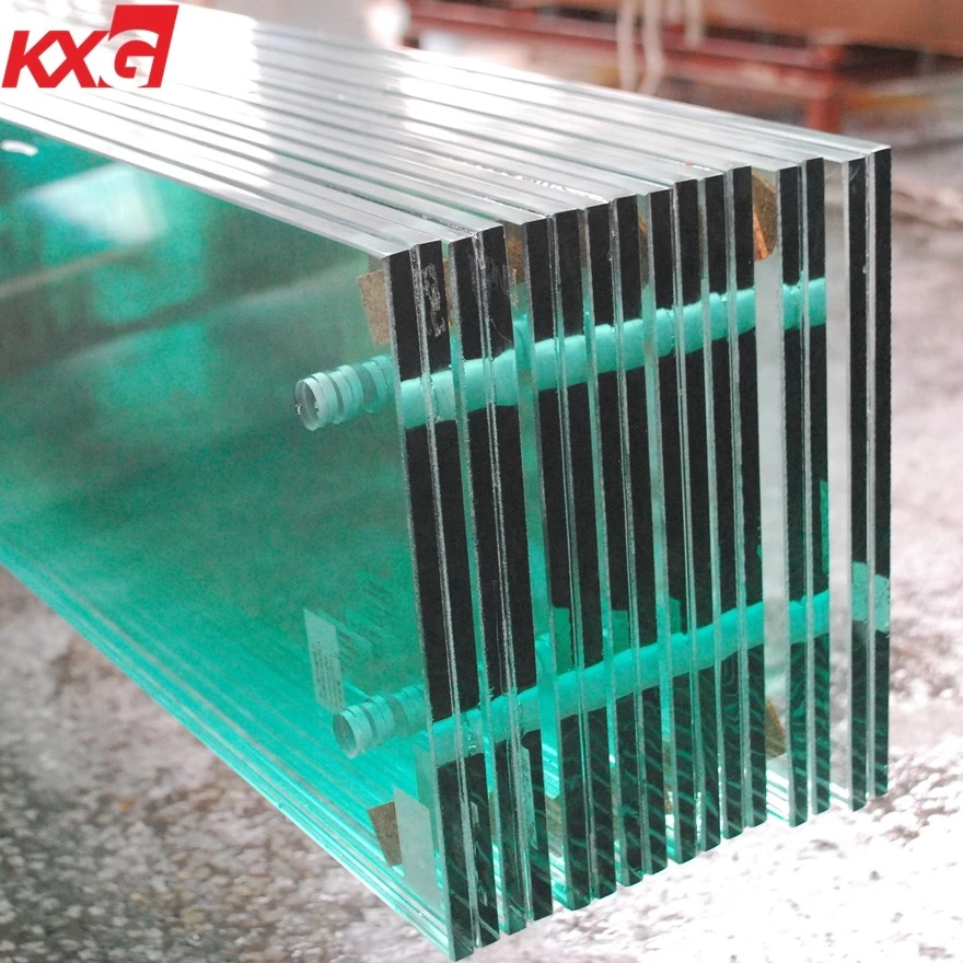 China 21.52mm SGP safety tempered laminated glass factory, 10mm+1.52SGP+10mm clear toughened laminated glass price manufacturer