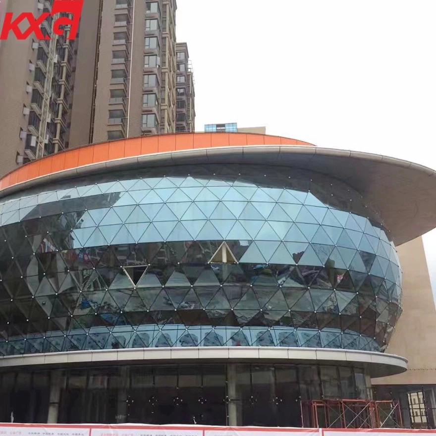 الصين بناء مصنع للزجاج ذات جودة عالية مسطحة ومنحنية الهيكلية معزول ستارة الجدار الزجاجي الصانع