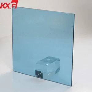 China Decorative glass 5mm ford blue tinted reflective coated glass factory manufacturer