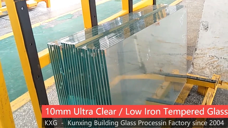 KXG-10mm Ultra clear low iron tempered glass