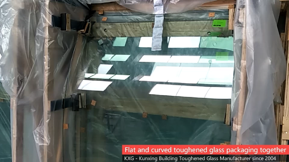 KXG -flat & hubog toughened glass packaging magkasama