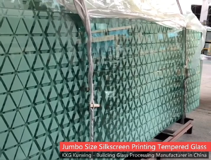 jumbo size silk screen printing tempered glass KXG