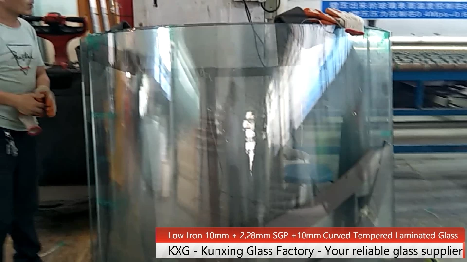 22.28mm SGP curved laminated glass KXG