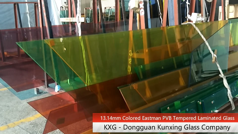 13.14mm colored eastman pvb safety toughened laminated glass kxg