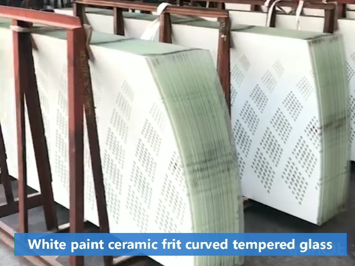Ceramic Frit White Curved Toughened Glass