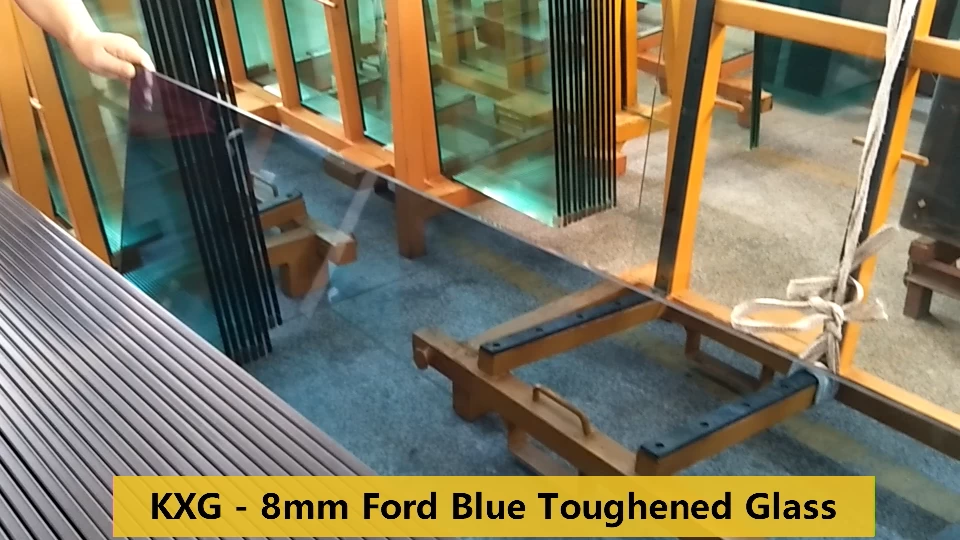 KXG 8 mm Ford Blue Tempered Glass untuk tingkap kaca