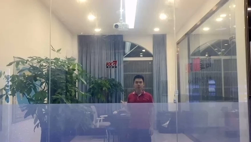 Smart glass office partition wall meeting room automatic sliding wall use